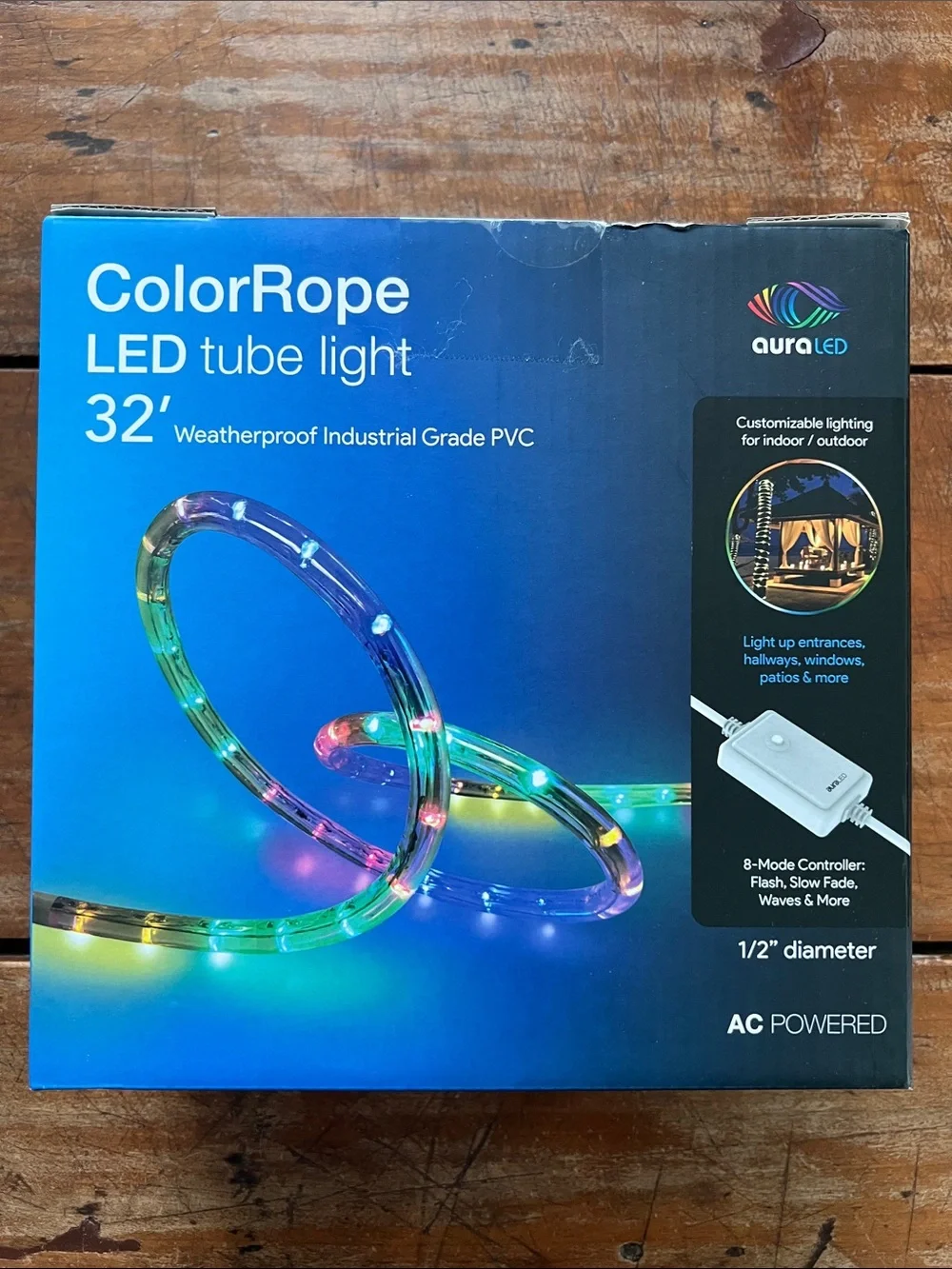 AuraLED Multicolor LED Strip Light with 8-Mode Controller